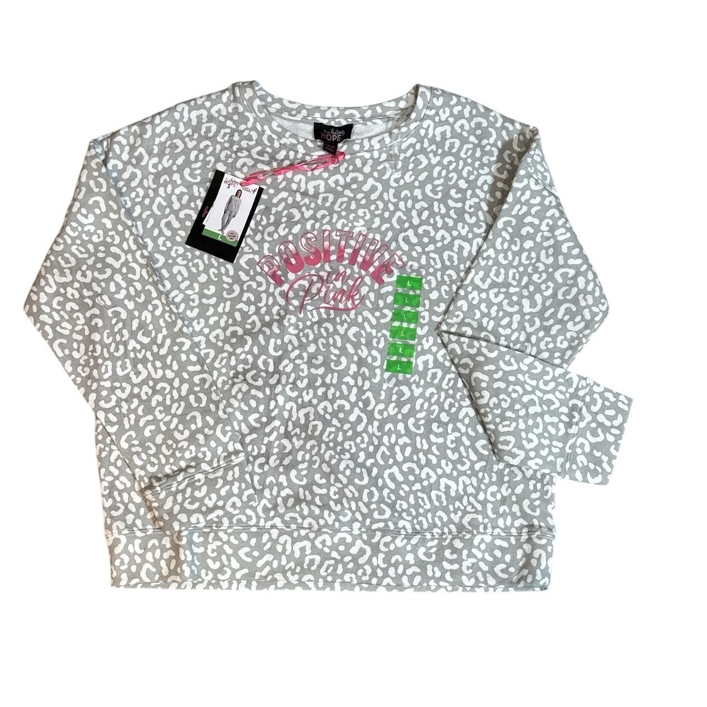 Positive Pink Leopard Print Sweatshirt NWT | Size L